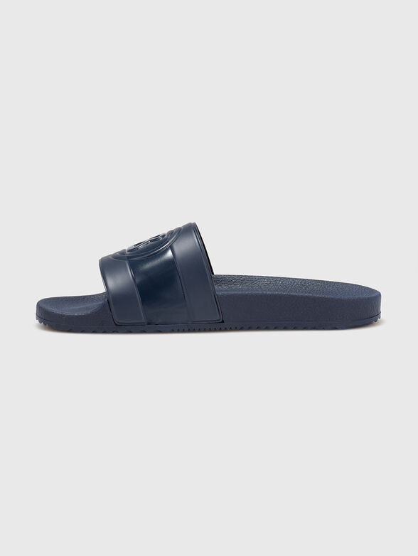 Dark blue slippers with a logo - 4