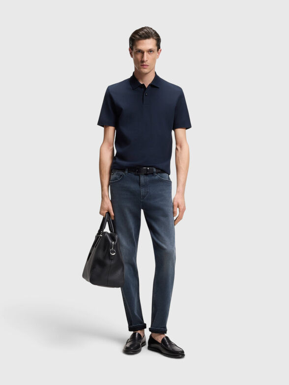 Dark blue cotton jeans - 4