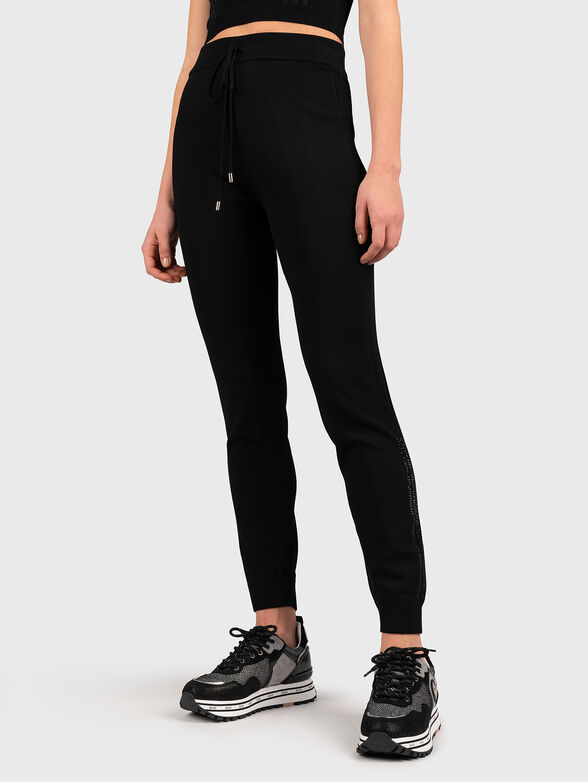 Black pants with rhinestones - 1
