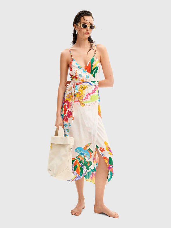 Beach dress with floral print - 1