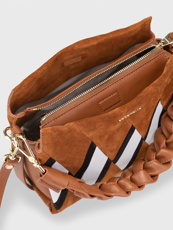 Suede bag with accent handle - 6