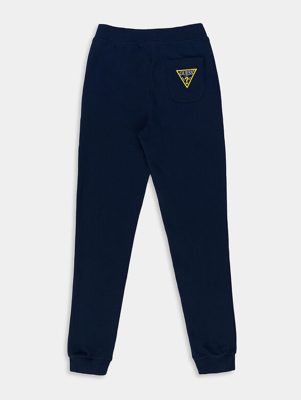 Black cotton sports trousers with logo detail - 2
