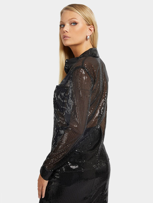 MAYA black shirt with sequins - 2
