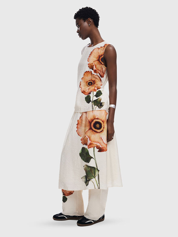 Midi skirt with floral accent - 3