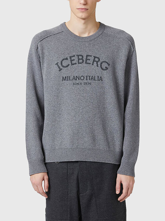 Crew neck sweater with logo - 1