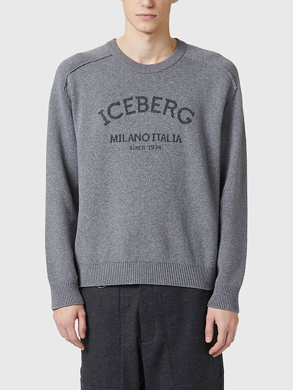 Crew neck sweater with logo - 1