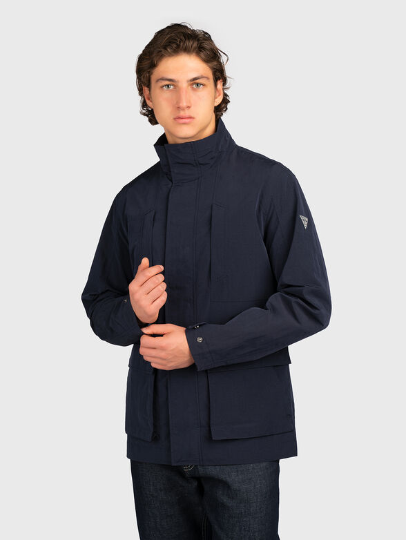 Dark blue jacket with logo detail - 0