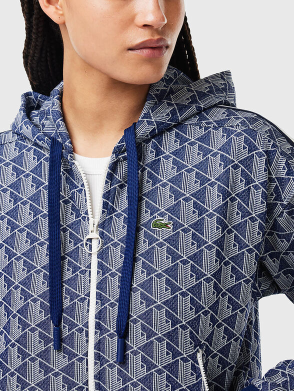 Sweatshirt with monogram logo print in brown - 4