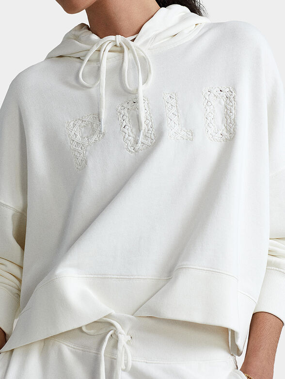 Oversize macramé logo sweatshirt - 3
