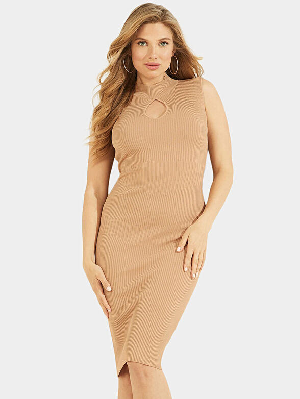 MARION beige dress with cut-out element - 1