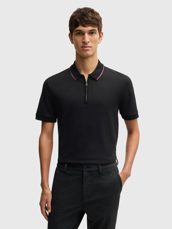 PARAS structured-cotton polo shirt with zip - 1
