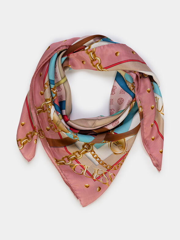 Delicate scarf with colorful print - 1