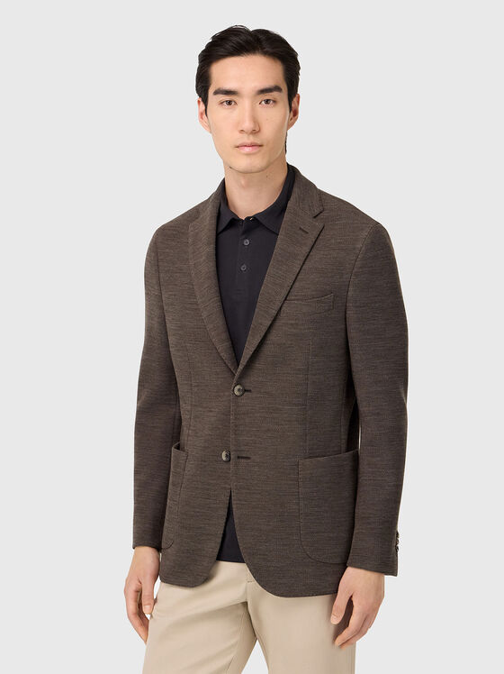 Wool jacket with pockets - 1