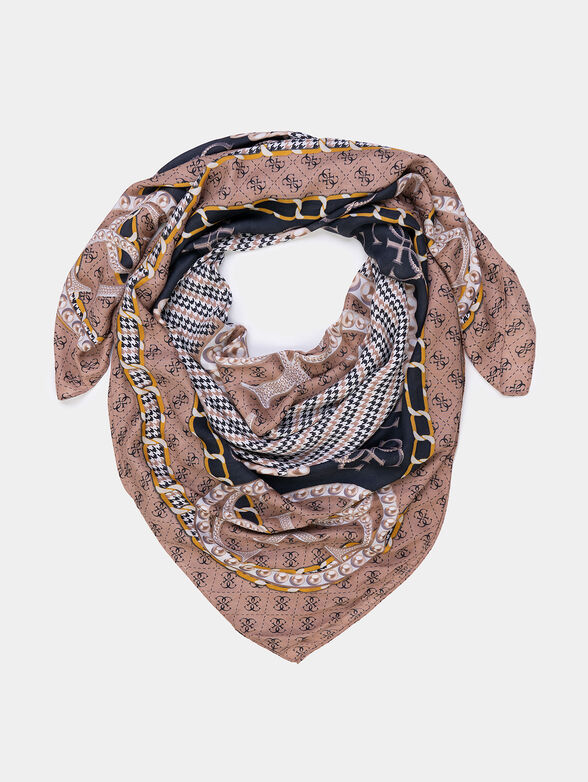 Square scarf KEFIAH with 4G logo print - 1