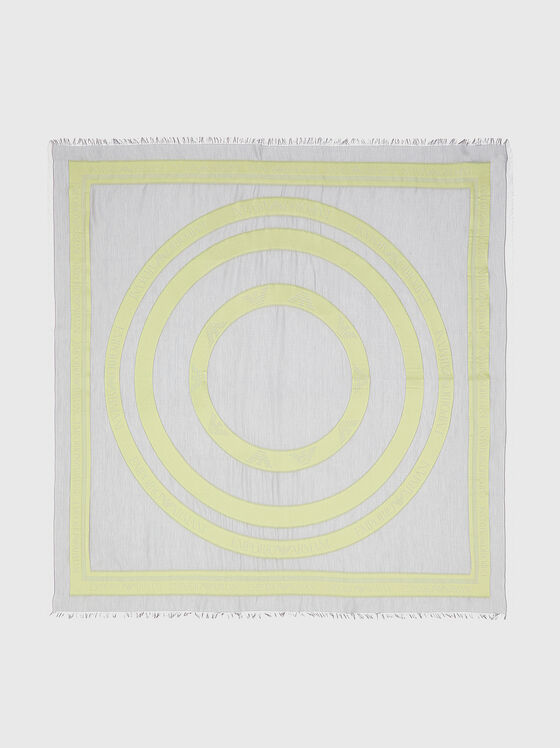 Square scarf with contrasting print - 1