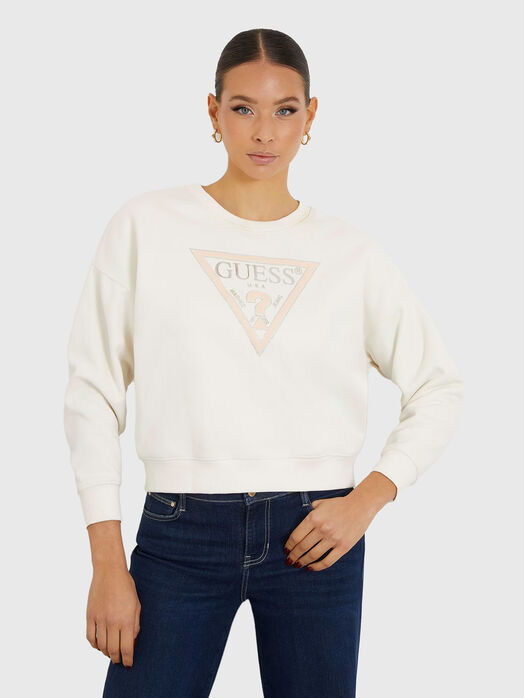 Cotton blend sweatshirt with logo accent