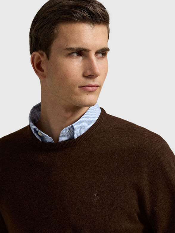 Wool sweater with mini logo - 4