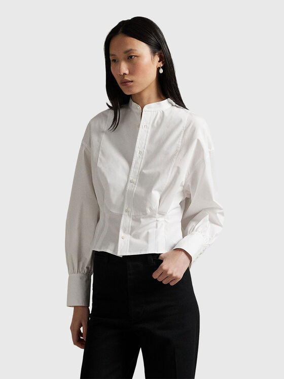 Cropped cotton poplin shirt - 1