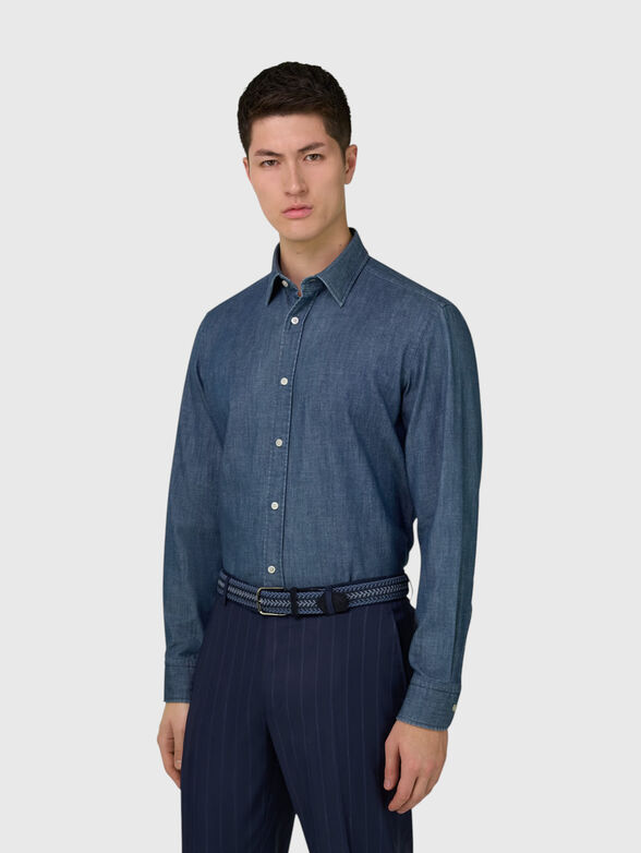 Denim shirt with long sleeves - 1