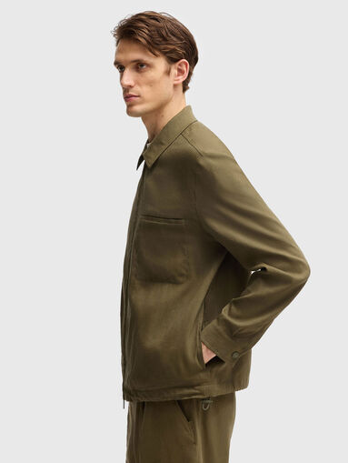 P-CARPER linen jacket with classic collar - 4