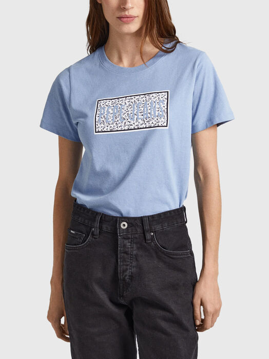 Cotton T-shirt with print and logo