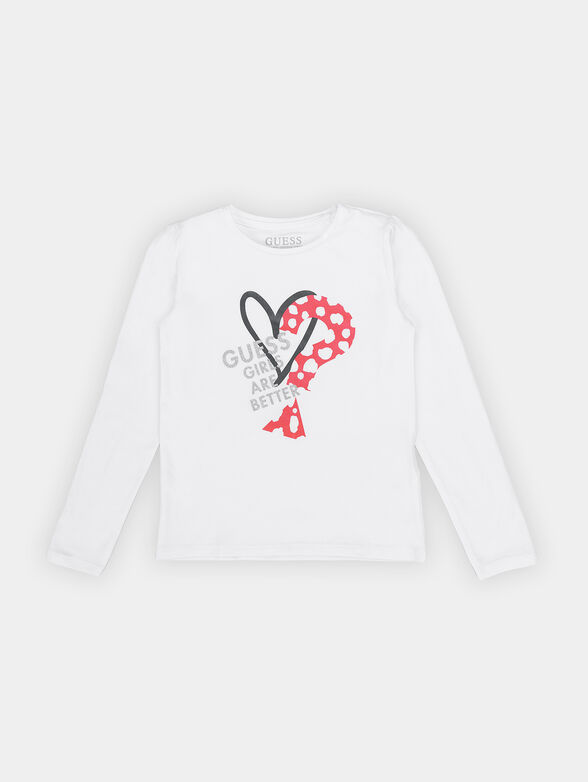 Blouse with long sleeves and logo print - 1