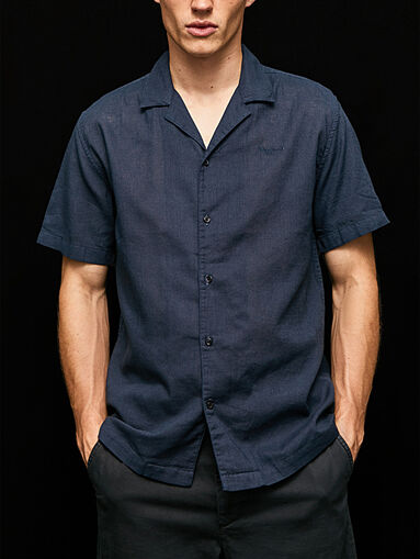 LASTINGHAM blue shirt from linen blend - 5