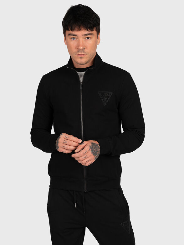 Black sweatshirt with zip - 1