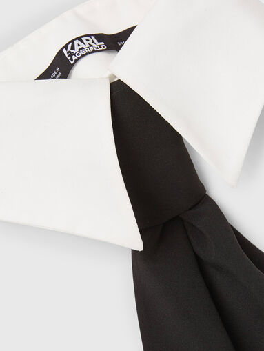 White collar with black tie - 4