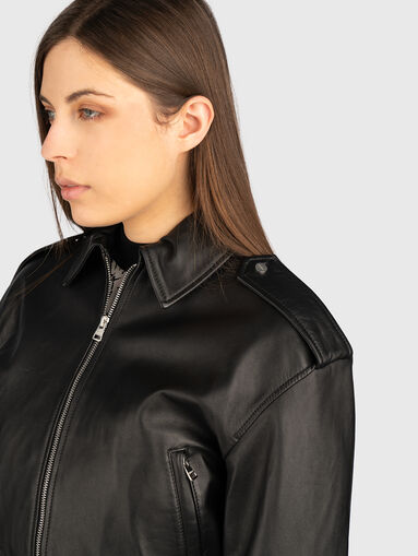 LEVANO leather jacket with classic collar - 4