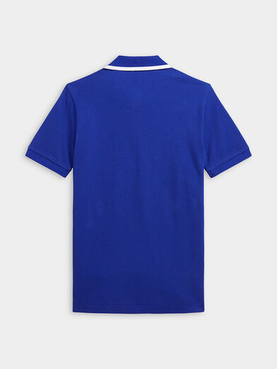 Polo shirt in blue color with logo accent - 2