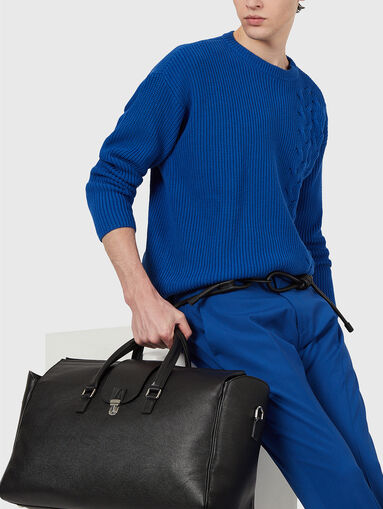 Cotton sweater with oval neckline - 4