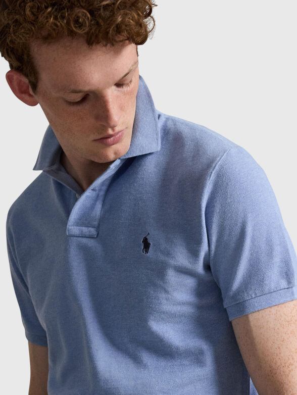Blue Polo shirt with embroidered logo - 4