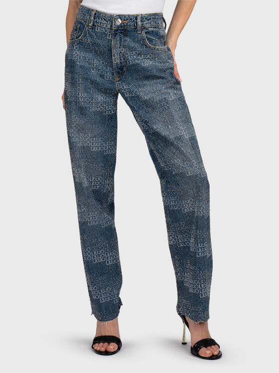 Прави дънки с  кристали - 1