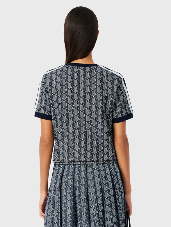 T-shirt with monogram print and oval neckline - 3