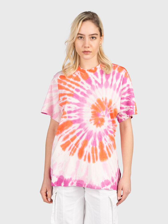 Cotton oversized T-shirt with abstract print - 1