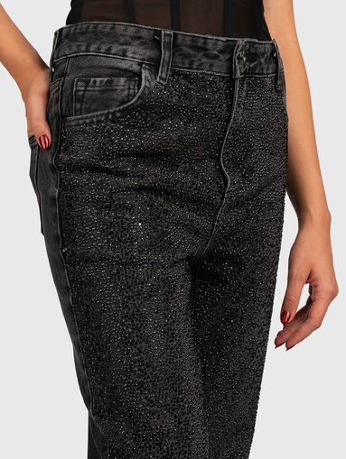 Black jeans with rhinestones - 4