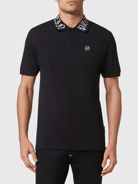 Polo shirt with logo accent on the collar - 1