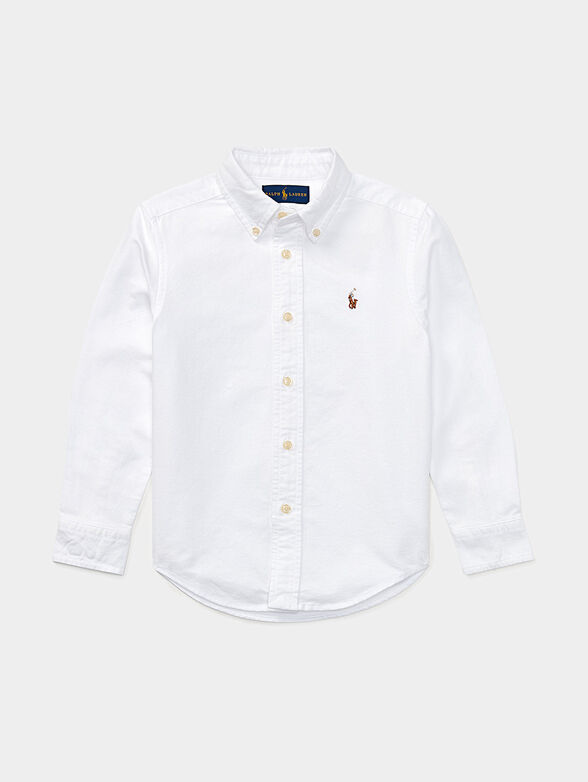 Cotton shirt with colored logo embroidery  - 1
