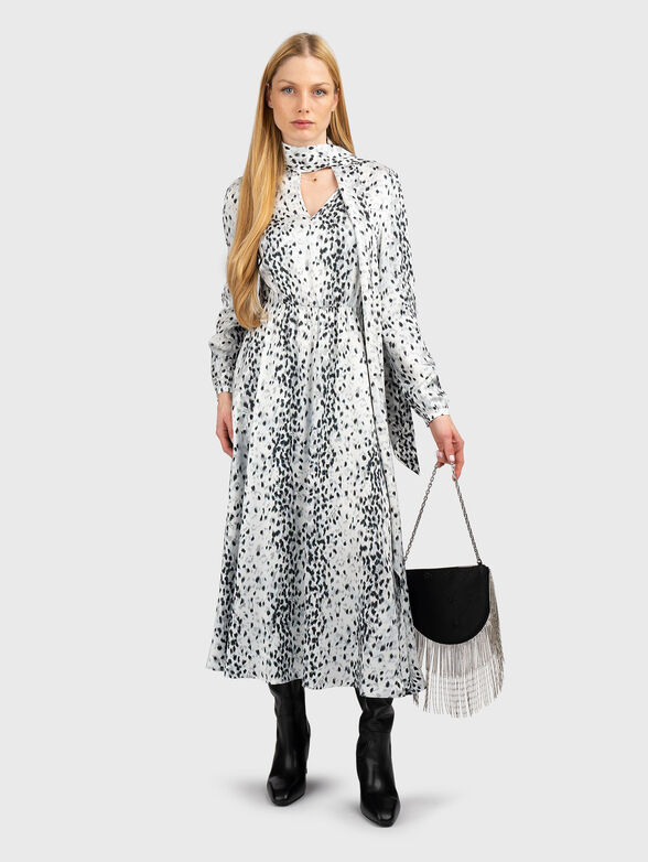 Midi dress with animal print - 1