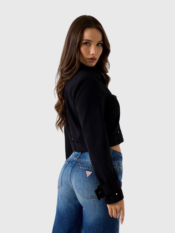 Black cropped jacket - 3