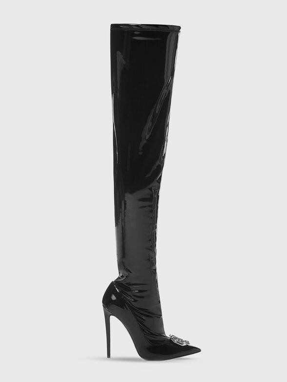 Leather boots with metal accent  - 1