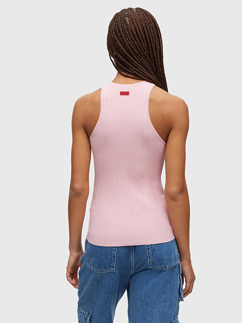 Black ribbed viscose blend top - 3