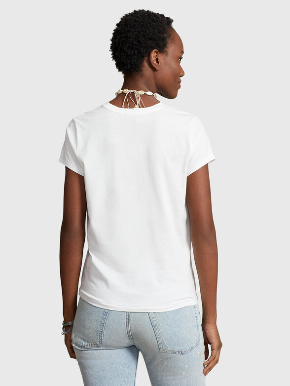 White cotton Т-shirt with logo embroidery - 3