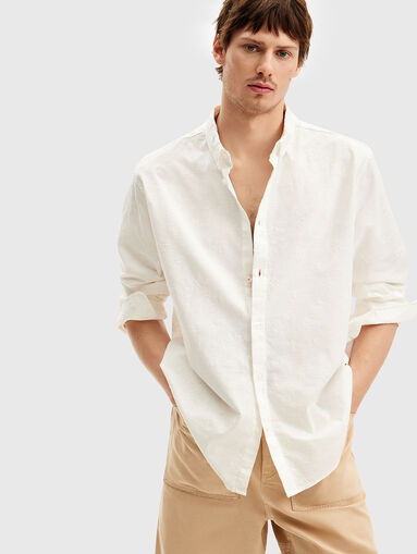 Shirt with embroideries of linen blend - 5