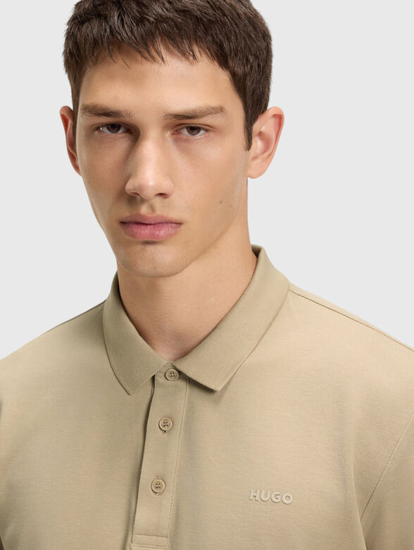 Beige cotton polo shirt - 4