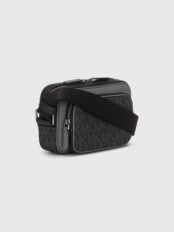 Leather crossbody bag with monogram print  - 5