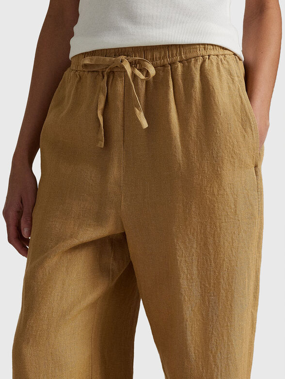 Linen trousers in beige color - 3