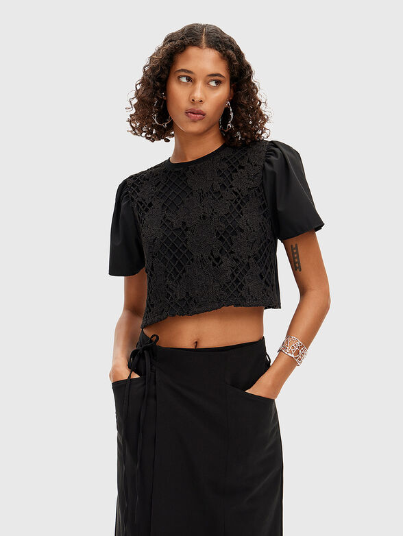 Black cropped top - 1