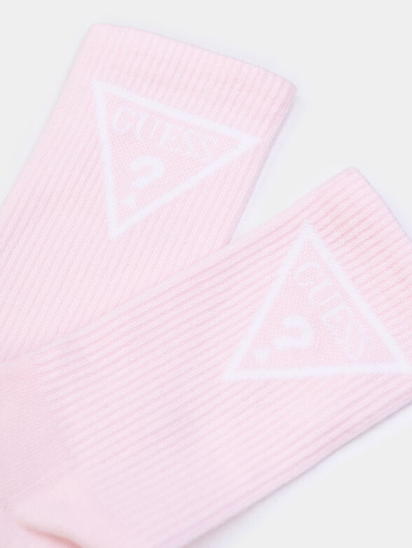 Pink socks with contrasting logo - 2